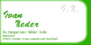 ivan neder business card